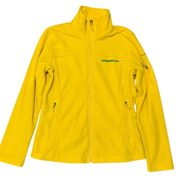 Columbia Oregon Ducks Yellow Fleece Jacket – Size M - Picture 1 of 6